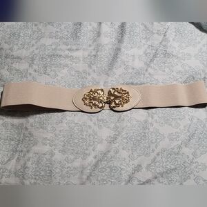Elegant Beige And Gold Belt